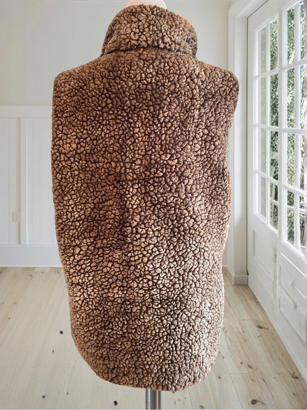 SIMPLY SOUTHERN Women's Brown Sherpa Fleece Vest Full Zip Cozy Outerwear Size L - Picture 6 of 14